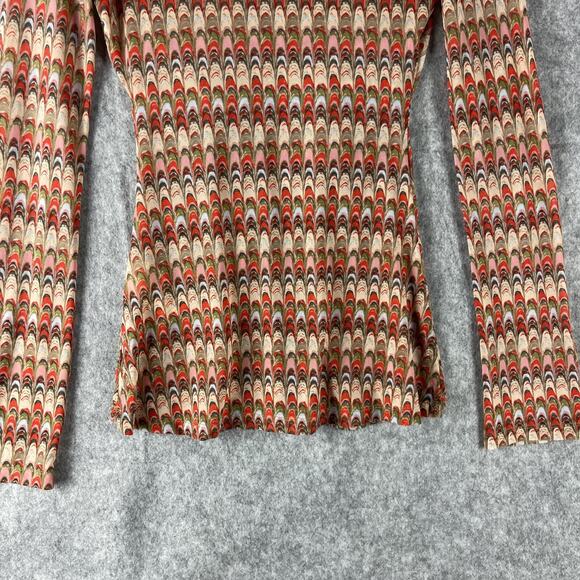 Free People Lucky Shirt Womens XS Canyon Combo Mesh Sheer Ruched Boho Indie - Picture 14 of 16